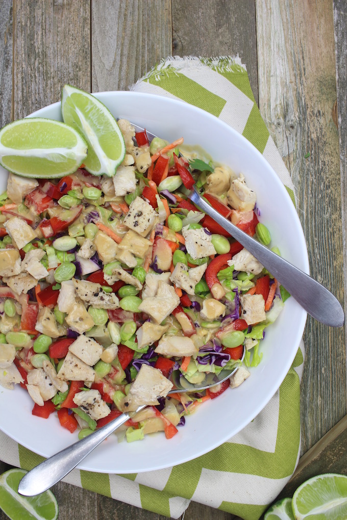 Thai Chopped Chicken Salad (Panera Copycat). #Wholefood #Cleaneating #dairyfree #glutenfree
