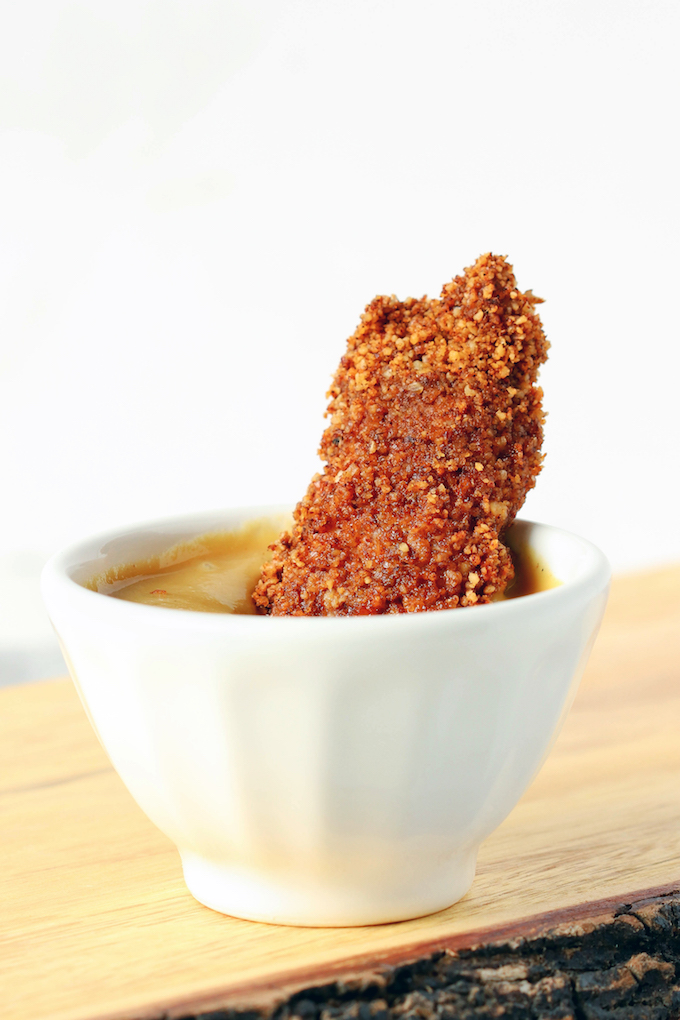Baked Pecan Crusted Chicken Tenders are a fun (and healthy) twist on a traditional American classic. A prep-ahead option and short ingredient list make this the perfect weeknight meal.