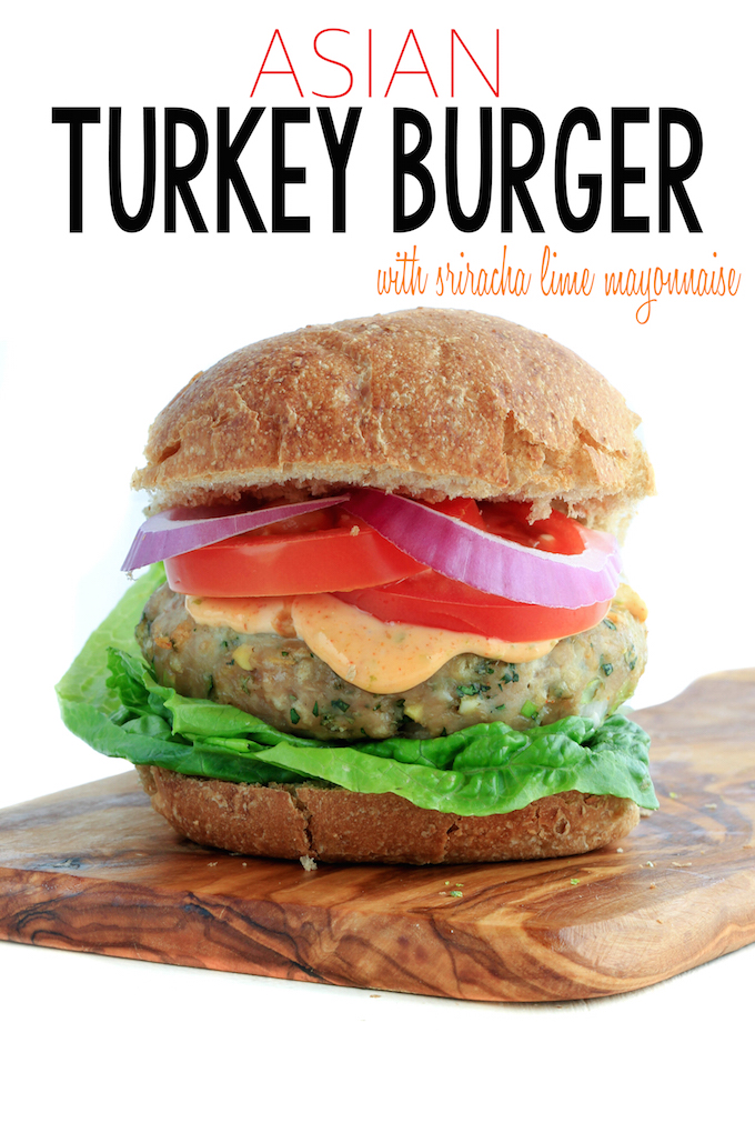 Asian Turkey Burger with Sriracha Lime Mayonnaise