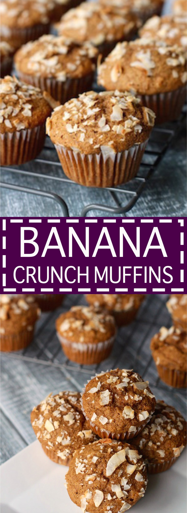 Banana Crunch Muffins- Clean eating friendly and delicious!