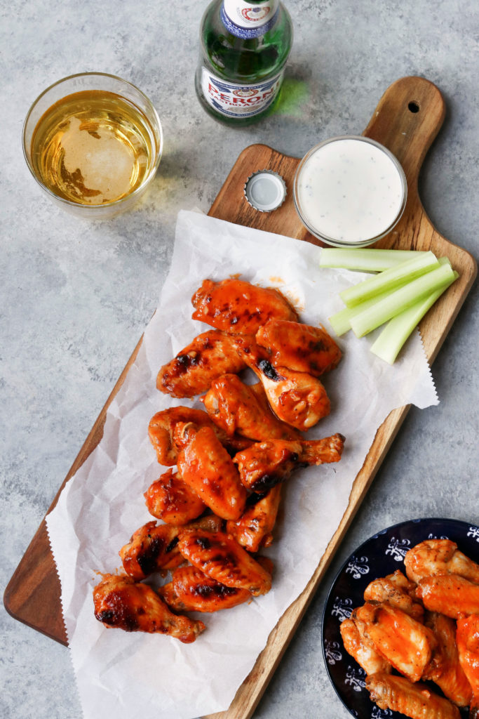 These easy to make Whole Food Hot Wings are crispy without being fried. Just 6 ingredients and 5 minutes prep time required. Perfect for game day, an appetizer or a quick and simple dinner!