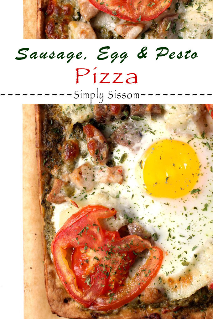 Sausage Egg and Pesto Pizza - Table ready in 20 minute!