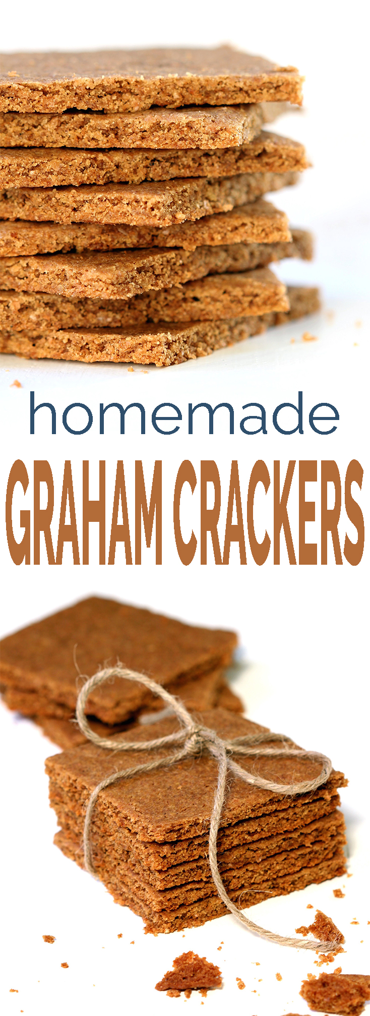 Store-bought graham crackers are full of funky ingredients.. making your own is easy. 9 ingredients, 10 minutes prep and you have light and buttery homemade graham crackers!