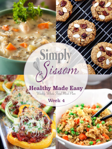 Simply Sissom Weekly Meal Plan: Clean eating doesn't have to be completed. Grocery list, menu, and recipes included.