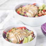 Thai Chopped Chicken Salad in white bowl.