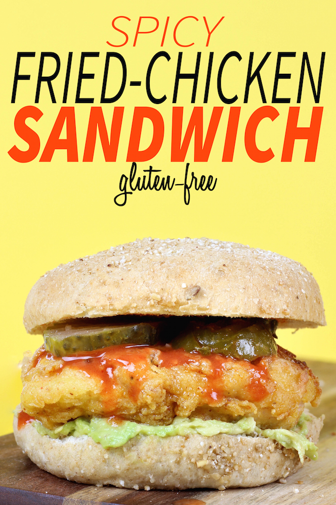 This Gluten-Free Spicy Fried Chicken Sandwich requires only 30 minutes from start to finish and is full of flavor. Swapping all purpose white flour for chickpea powder makes this recipe gluten-free and adds a boost of protein.