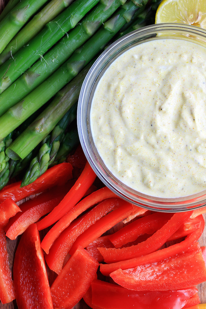 Fresh Asparagus with Curry Dip is simple to make, requiring just 1 bowl, 10 minutes and 4 ingredients. Subbing Greek Yogurt for Mayonnaise gives this classic side-dish a healthy twist.