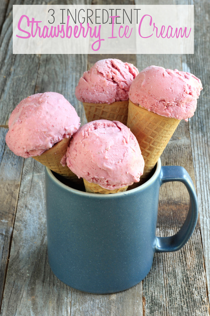 3-Ingredient Strawberry Ice Cream is a vegan ice-cream that requires just 5 minutes prep and is naturally sweetened with maple syrup. Simple to make, delicious to eat.