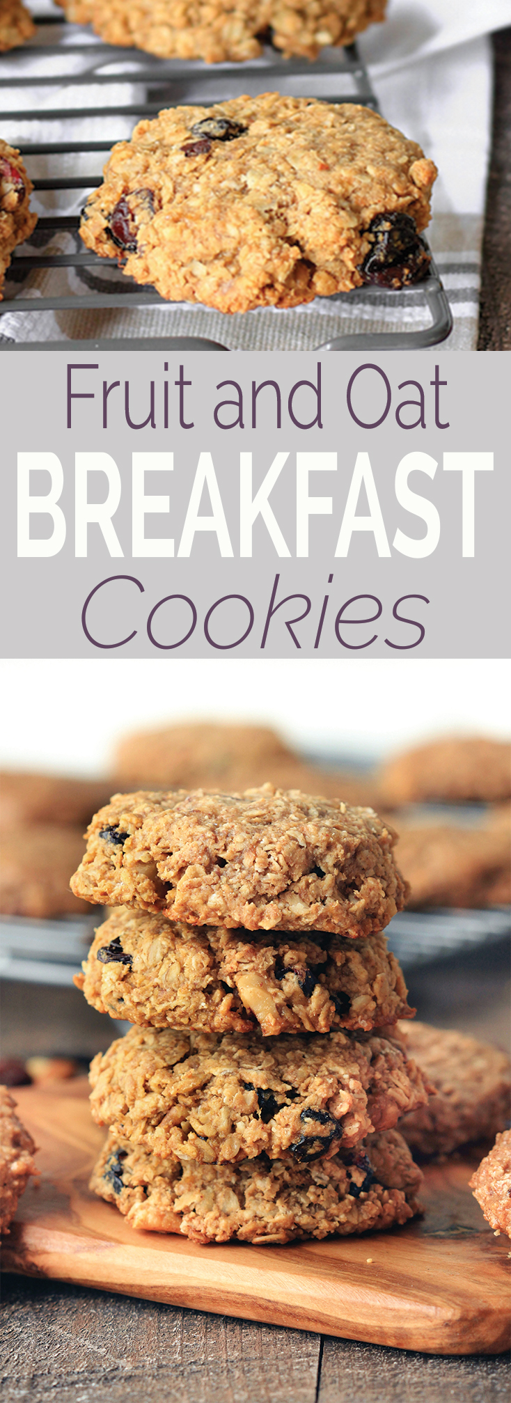 Healthy fruit and oat breakfast cookies (freezer-friendly) are simple to make, requiring only 1 bowl and 10 ingredients. Vegan, gluten-free, perfectly sweet and chewy, and the perfect snack or on-the-go-breakfast. #BRMOats #Ad