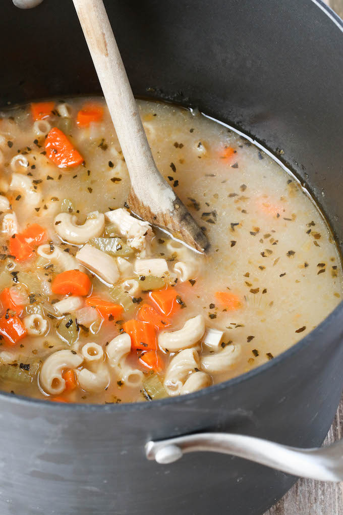Simple, 30-minute Whole Grain Chicken Noodle Soup -it's a simple, healthy, back-to-basics meal.