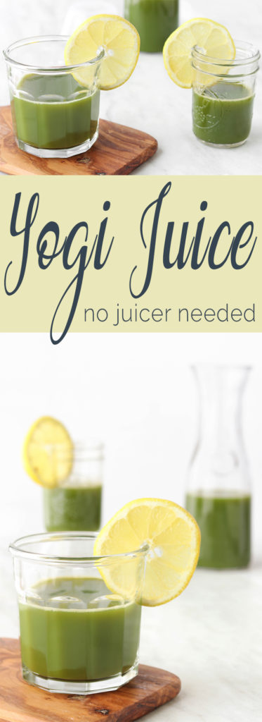 Green Yogi Juice is a tangy, sweet juice with a hint of ginger and a mild fruity flavor. Now, you can juice without a juicer!