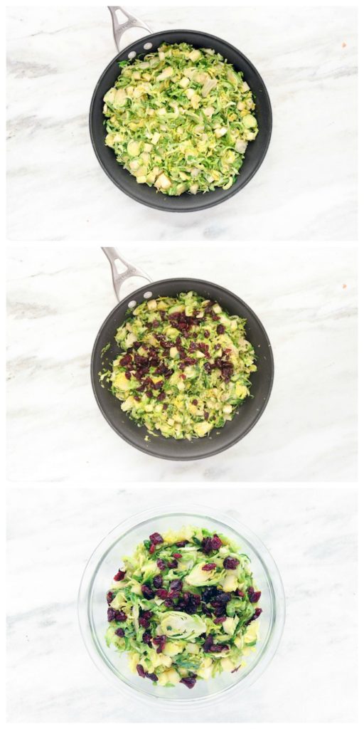 A healthy Cranberry Brussel Slaw loaded with fresh veggies, sweet apples and dressed in a simple lemon and olive oil dressing! Crisp, refreshing and comes together in 15 minutes.
