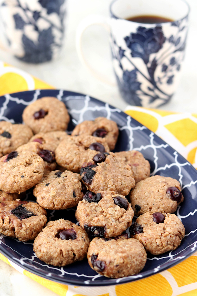 Almond Butter and Blueberry Cookies, a burst of blueberry paired with almond butter that's reminiscent of your favorite childhood lunch.