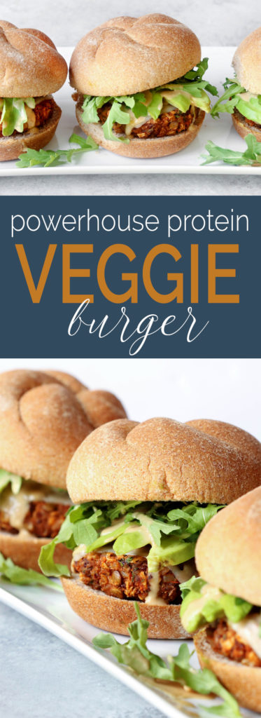 One bowl, 10-ingredient Protein Powerhouse Veggie Burger made with Village Harvest's Organic Protein Blend (brown jasmine, lentils and red quinoa). Flavorful, hearty and plant-based.