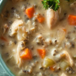 Slow Cooker Chicken and Wild Rice Soup is simple to make, requiring less than 10 ingredients and very little hands on prep. A hearty and comforting soup that's perfect for Fall and Winter.