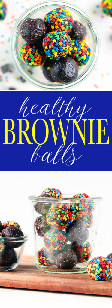 Celebrate special occasions with these super festive, naturally sweetened, Healthy Brownie Balls (or skip the sprinkles and enjoy them year round).