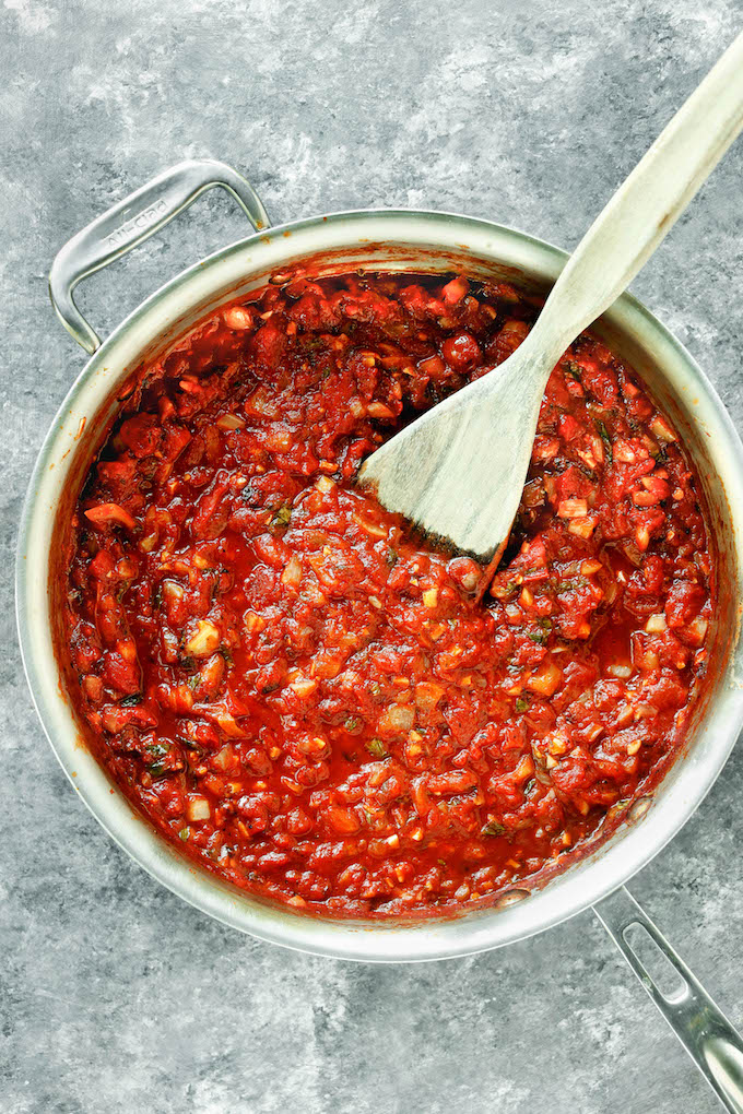 Freezer-Friendly Thick n' Chunky Marinara Sauce. This basic recipe will become your new favorite addition to any Italian meal (and it can be made ahead).