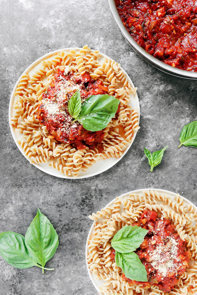 Freezer-Friendly Thick n' Chunky Marinara Sauce. This basic recipe will become your new favorite addition to any Italian meal (and it can be made ahead).