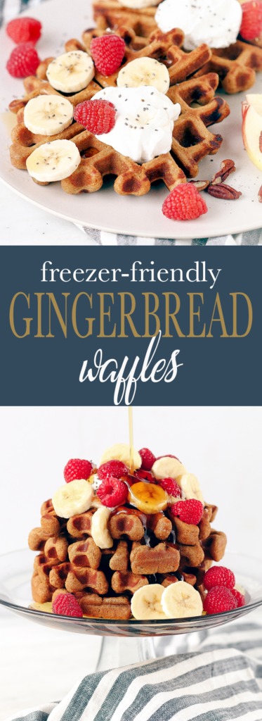 Simple, Freezer-Friendly Whole Wheat Gingerbread Waffles that are crisp on the outside and tender inside. A perfect healthy, quick and festive breakfast.