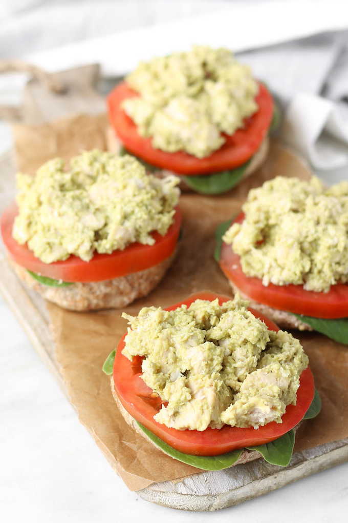 Healthy Chicken Caesar Sandwiches are simple to make, requiring just 5 minutes prep and basic ingredients. A few simple swaps eliminate fat and calories without sacrificing traditional caesar flavor.