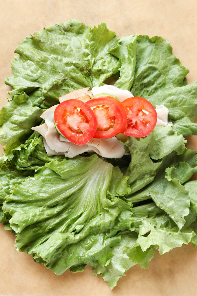 A step-by-step guide on How to Make a Lettuce Wrap Sandwich that won't fall apart. Perfect for low-carb, keto or Whole30 diets.