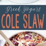 Lightened Up Homemade Coleslaw With Greek Yogurt Pinterest image.