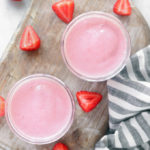 Simple Strawberry Banana Smoothie in glass cups.