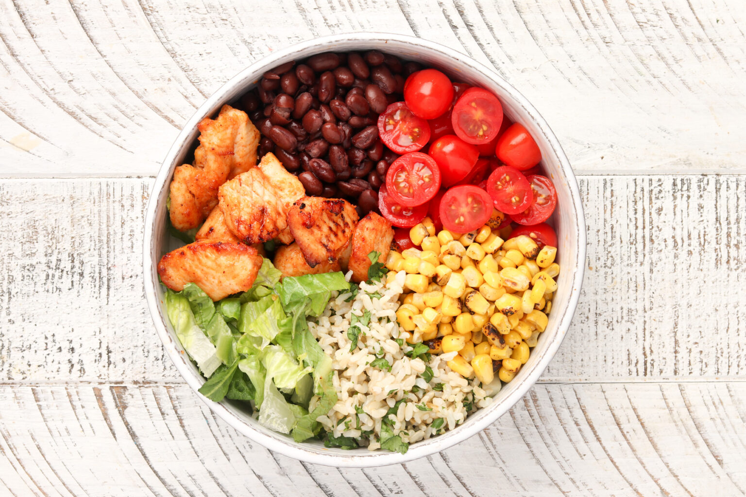 Healthy Chicken Burrito Bowls with CilantroLime Dressing Simply Sissom