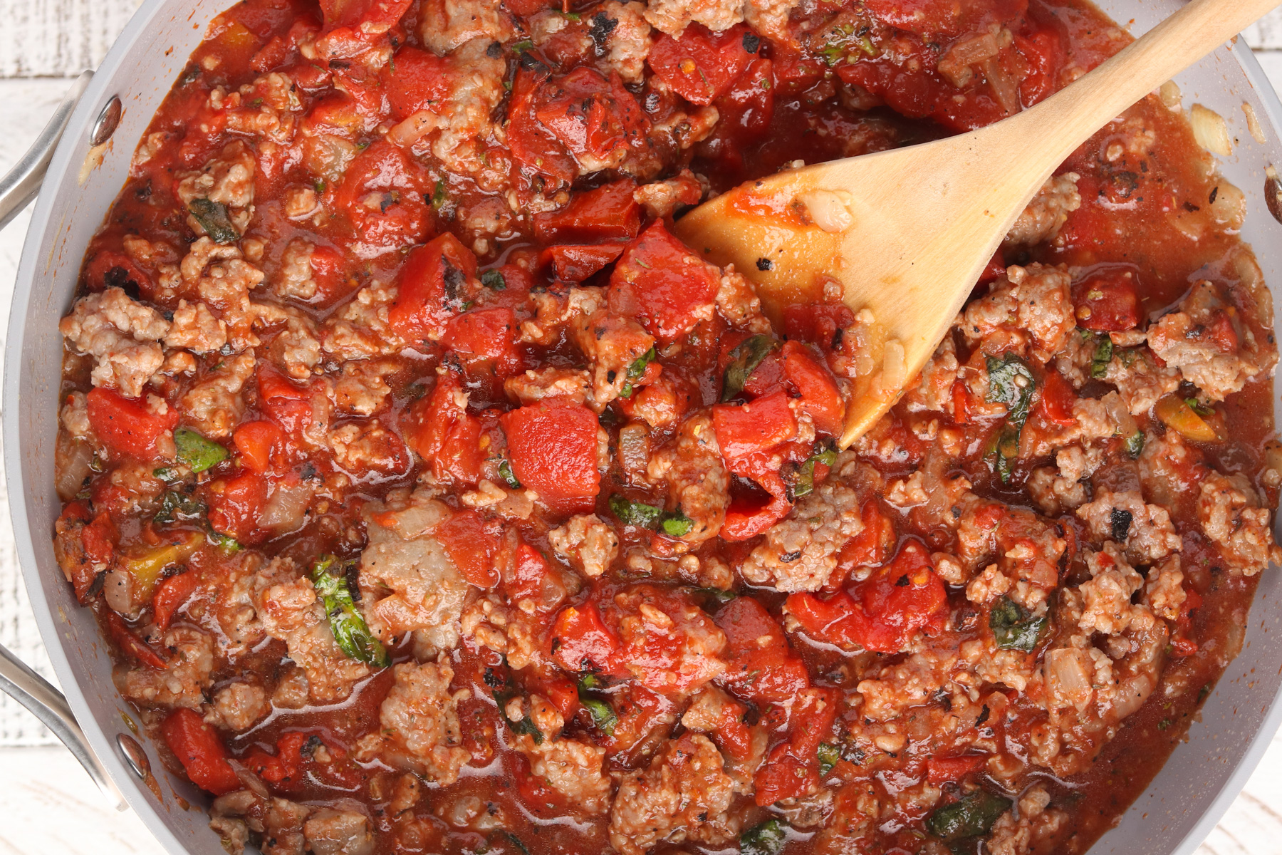 Step 4 - Allow meat sauce to simmer for 20 minutes on stove.