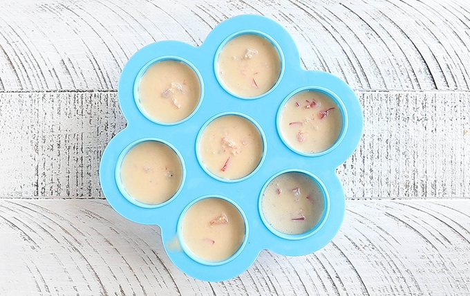 Instant Pot Egg Bites in a blue silicone mold.