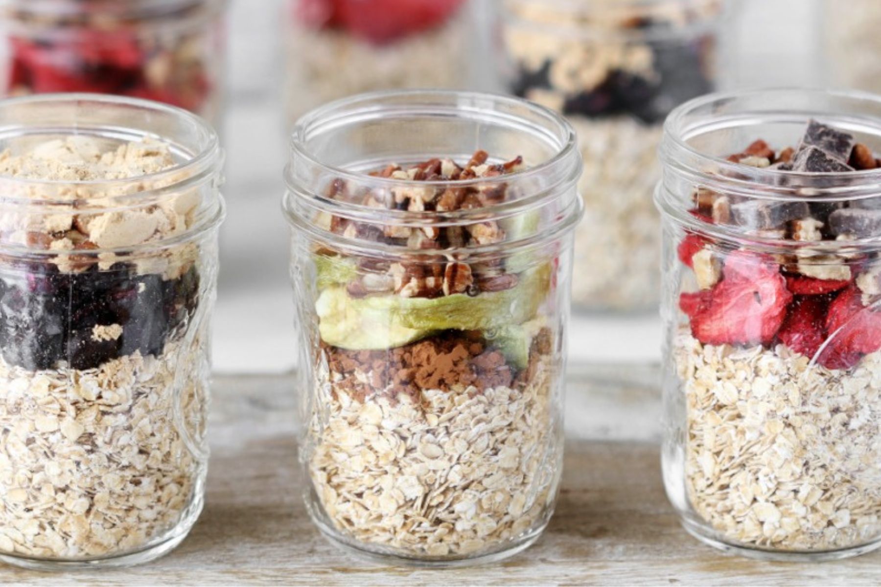 Step 1 - Instant Oat Jars. Assemble the jars. 