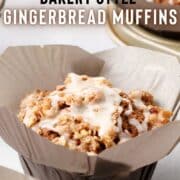 Bakery Style Gingerbread Muffin on a white counter.