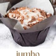 Jumbo Gingerbread Muffin on a white countertop.