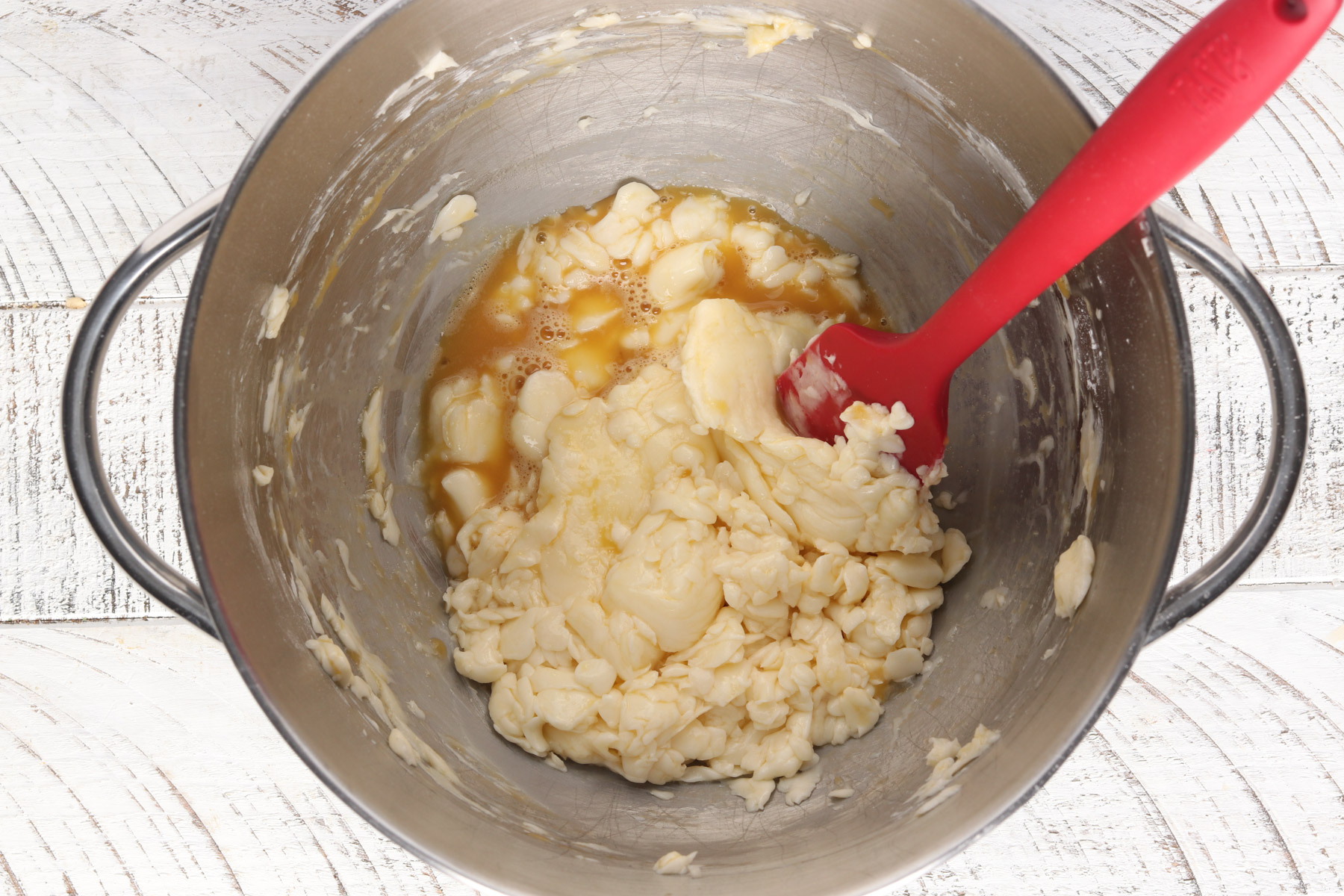 Step 2: No Spread Sugar Cookies. Mix wet ingredients in mixer.